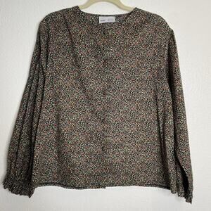 Loup Micro Floral‎ Print Blouse Size M